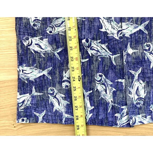 Vtg RJC Hawaiian Aloha Blue Tropical Fish Shirt L Resort Vacation Cruise USA - Picture 10 of 10